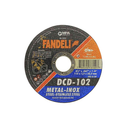 [100272] Disco cortar metal 4.1/2x0.45x7/8" fandeli 73709