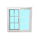 Ventana corrediza upvc cuadriculada 1x1m polarizada